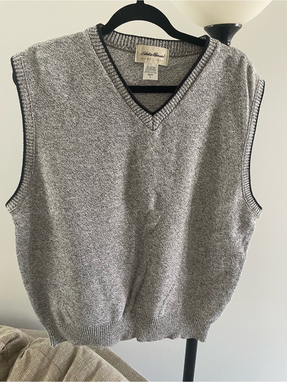 Eddie Bauer Men's Heather Gray V-Neck Sweater Vest